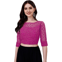 Pujia Mills Blouse For Women Blouse Readymade Stylish Design Blouses For Women Readymade Blouse For Women Stylish Fancy Blouse Stitched Blouse For Women Saree Blouse Dark Pink Blouse Readymade