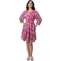 Purvaja Womens Cut Out Above Knee Length Dress (Floe-016_Pink_Xx-Large)