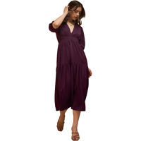 Rare Women's Polyester Fit And Flare Mid-Calf Length Casual Dress (Ep8046_Wine_Xl)