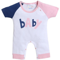 Bumzee White Girls Half Sleeves Thigh Length Romper Age - 9-12 Months