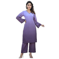 Varanga Women Ombre Purple A-Line Kurta Set