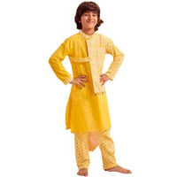 Pspeaches Boys Floral Printed Regular Kurta With Pyjamas (12-13Years)
