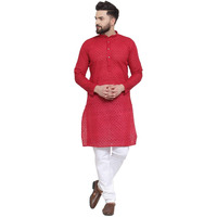Jompers Men's Chicken Cotton Kurta Pyjama. (Maroon, Xl)