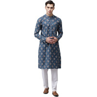 See Designs Cotton Regular Mens Kurta (14647456_Blue_S)