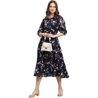 Tee Projekt Women Monochrome Bloom Maxi Dress Black
