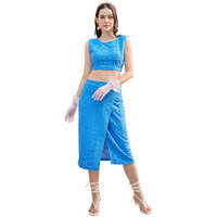 Purvaja Womens Midi Co-Ords (Sily-021-Blue_Blue_Large)