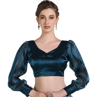 Pujia Mills Latest Collection Of 2025 Indian Ethnic Wear Spaghetti Rama Color Stylish Readymade Choli Blouse