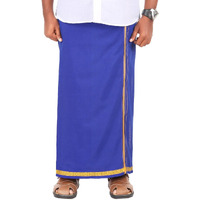 Prakasam Cotton- Mens Single Bentex Cotton Blue Colour Dhoti.(Size 1.26X1.90 Mtrs)