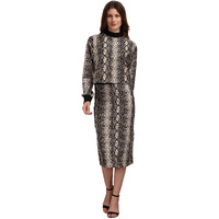 Purvaja Women's Polyester Blend Cocktail Midi Dress (Maxi-021-Anaconda-L_Beige