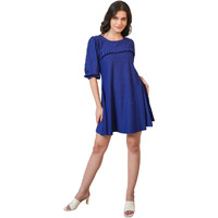 Purvaja Womens A-Line Mini Length Dress (Nisi-055-Navy_Navy-Blue_X-Large)