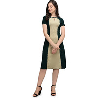 Purvaja Womens Fit & Flare Dress(Lucy-059-Lo-Gn_Olive-Green_Medium)