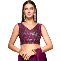 Oomph! Readymade Blouse For Women, Brocade, Sleeveless, V-Neck, Rbbl721