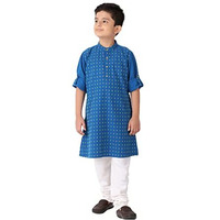 Fabindia Boy's Churidar Fit Casual Pants (10740449_White_6-8Y)