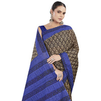 Tamaira Fashion Women's Ikkat Handloom Printed Pure Cotton Mulmul Saree Without Blouse Piece(Ab44_Grey)