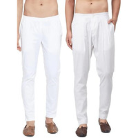 See Designs Men White Solid Pure Cotton Mens Pyjama (Pack Of 2)_Sdcbpj158Xl