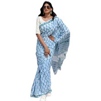 Shiv Textiles Cotton Printed Saree For Women.(Smc-St-253-Blue)