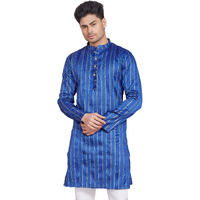 Divisive Mens Self Woven Jequard Art Silk Slim Fit Only Kurta (Dkrt472_M_Blue)
