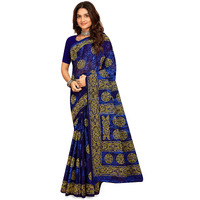 Tamaira Fashion Womens Batik Printed Pure Cotton Mulmul Saree Without Blouse Piece(11534_Indigo)