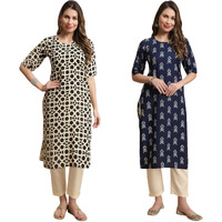 Tee Projekt Printed Crepe Kurti & Pant Set For Women Festival Wear Stylish Kurta Set