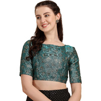 Oomph! Jacquard Green Readymade Blouse For Women - Rbbl115Xxl