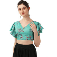 Oomph! Blue Readymade Cotton Blouse For Women - Rbbl267S