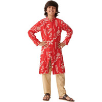 Pspeaches Boys Floral Printed Regular Kurta With Pyjamas (13-14Years)