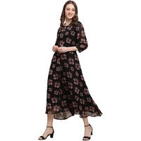 Tee Projekt Women Stylish Maxi Dress|Elegant Graceful Georgette Dress
