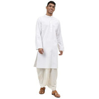 Fabindia Men's Cotton Printed Slim Kurta (1030818White_White