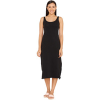 Zivame Knit Cotton Kurti Slip For Women - Black