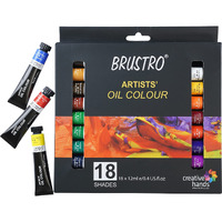 BRUSTRO Artists  Oil Colour Paint Set of 18 Colours X 12ML Tubes