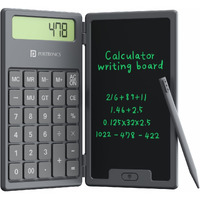 Portronics Ruffpad Calc 2-in-1 Calculator & LCD Writing Pad with 6.5 Inches Tablet, 12 Digits, Foldable Design, Stylus Pen for Students, Birthday Gift, Kids Toys, School, Office (Black)