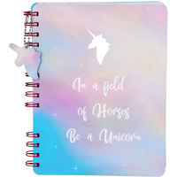 DOODLE Hard Bound Spiral Notebook Diary with Bookmark Dangler and Sticker Pages I B5 I Undated I 160 Ruled Pages I 80 GSM (Unicorn)