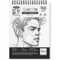 Anupam Sketch-O Sketchbook A5 | 50 Sheet 140GSM | Durable Acid Free Drawing Paper |Top Spiral-Bound Sketchpad for Artists Kids & Professionals for Marker Colored Pencil Charcoal (50 Sheets, Set of 1)