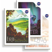 Anupam NASA Single Line Notebooks | 136 Ruled Pages | Soft Brown Cover | 60Gsm A4 Size | For School College Home Use (Pack of 3)