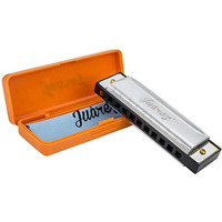 JUAREZ Vinto 10 Hole 20 Tone Diatonic Harmonica Key of C Scale | Mouth Organ | Cover - Stainless IRON | Comb - ABS | Reed - BRASS with Cloth & Case