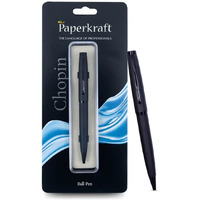 Paperkraft Chopin- Blue Ball Pen(Pack Of 1)|Elegant & Classic Matte Black Finish|Premium Gifting Products|All Metal Body|Ideal For Professionals|Official Meeting Essentials (04030048)