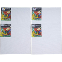 Brustro Artists (10 x 12 Inch) 100% Cotton Canvas Board, Medium Grain, 4 mm Thickness, Pack of 4, Suitable for Oil and Acrylic Paintings