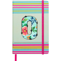 DOODLE Initial O Stripes Theme Premium Hard Bound B6 Notebook Diary|192 Ruled Pages(144 ruled + 48 blank)|4.75 * 7 Inches, 80 GSM Paper, Coloured Elastic Band, Coloured Ribbon