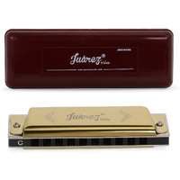 JUAREZ JRH10VGD Harmonica 10 Holes | Mouth Organ | Cover  Stainless Still | Comb - ABS | Reed - Phosphor Bronze with Case