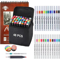 Corslet 73 Pcs Markers for Drawing Art Set 48pcs Alcohol Markers Set 24pcs Acrylic Markers Set Drawing Markers Sketch Pen Set for Kids Marker Colour Set for Drawing Sketching with 200gsm Marker Pad