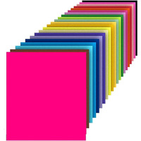OFIXO Fluorescent Color Origami Paper 15 cm X 15 cm Pack of 200 Sheets Both Side Coloured for Origami, Scrapbooking, Hobby Crafts, Project Work