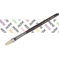Brustro Artists Bristlewhite Filbert Brush Series 1008 - Brush No. 6, Chungking Hog Bristle | Ideal For Oil, Acrylic Painting On Paper, Canvas, Fine Art Students And Professionals