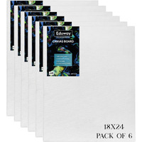 Eduway Canvas Board For Painting- 18X24 Pof 6 | Premium Quality 7Oz Pre-Primed Cotton Canvas Board For Artists & Beginners | Ideal For Acrylic, Oil, Gouache, Pastels Colors (Pack Of 6) (46X61 Cms)