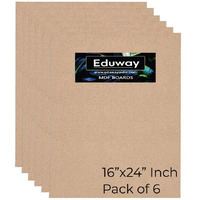 Eduway 16X24 Inch Mdf Board Wood Sheet For Mandala , Lippan, Resin Art & Craft, 4Mm Thick, Pack Of 6 - Premium Cardboard Material For Artists, Art And Craft Students - Hard Cutout In Small And Large Sizes (40X60 Cms)