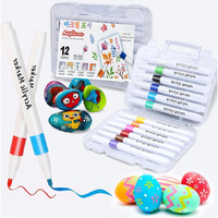 Corslet 12 Shades Acrylic Markers Acrylic Paint Pens Set Non Toxic Acrylic Paint Markers Ideal For Mandala Art Doodling Drawing Sketching, Colouring & Shading Pens For Painting