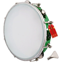 Uapan Dafli Musical Instrument Dafli/Tambourine 10 Inch Hand Percussion Musical Instrument (Green Tambourine)