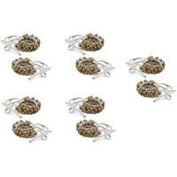 Uapan Brass Ghungroo White Cotton String Bells (1.6 Cm, 25+25, Pack Of 5 Pair)