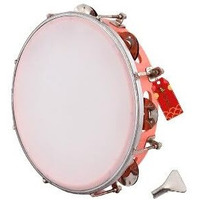 Uapan Dafli Musical Instrument Dafli/Tambourine 7Inch Hand Percussion Musical Instrument (Orange Color Small Tambourine)