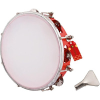 Uapan Dafli Musical Instrument I Dafli/Tambourine I 7Inch Hand Percussion Musical Instrument I Red Color I Small Tambourine