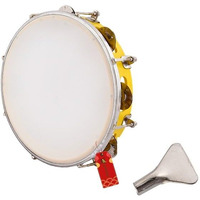 Uapan Dafli Musical Instrument Dafli/Tambourine 7Inch Hand Percussion Musical Instrument (Yellow Color Small Tambourine)